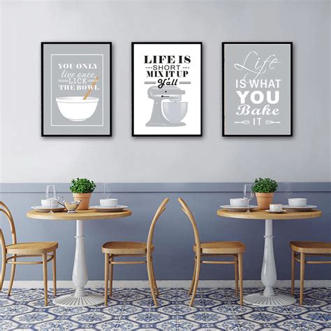 Life Is Short Mix It Up Kitchen Wall Art Stylish Nordic Canvas Prints ...