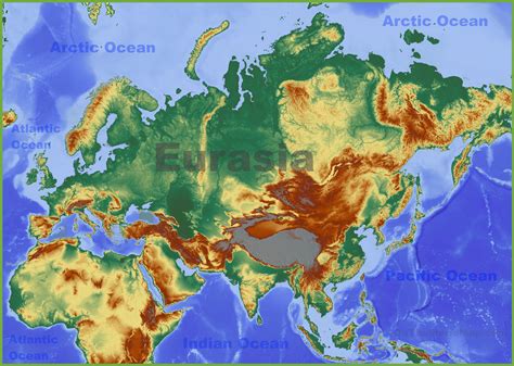 Physical Map Of Eurasia