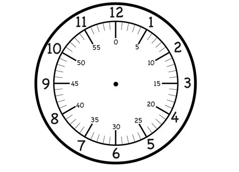 Face of a Clock with Minutes | Learning Printable