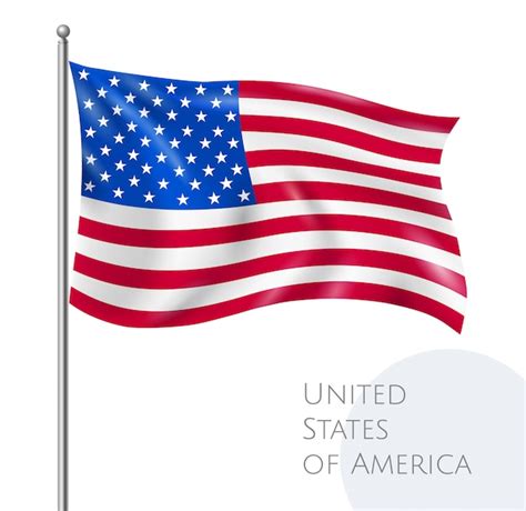 Free Vector | USA national flying flag with stars and stripes realistic