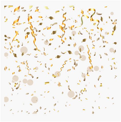 Transparent Confetti Clipart Black And White - Gold Transparent ...