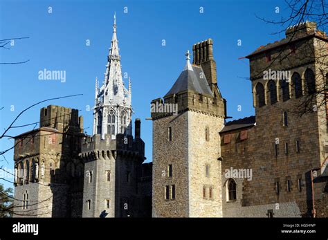 Cardiff Castle from Bute Park, Cardiff, South Wales, UK Stock Photo - Alamy