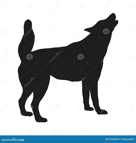 Barking Dog Silhouette In Black Color Vector | CartoonDealer.com #123058961