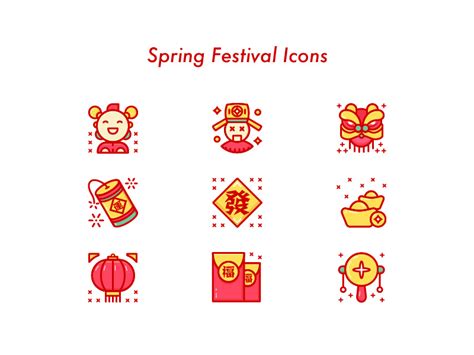 Spring Festival Icons by Yan Bin on Dribbble