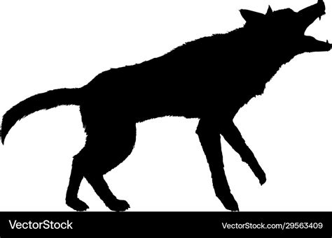 Silhouette barking german shepherd dog Royalty Free Vector