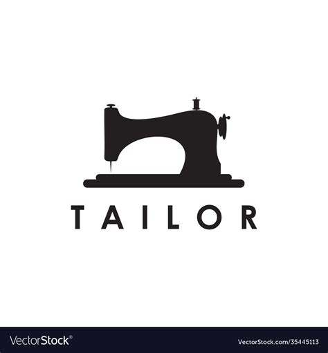 Sewing machine logo design template Royalty Free Vector