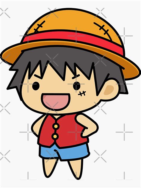 "Luffy chibi One Piece (pre time-skip basic outfit)" Sticker for Sale ...