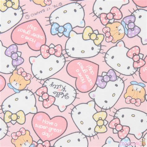 light pink Hello Kitty face heart oxford fabric - modeS4u Kawaii Shop