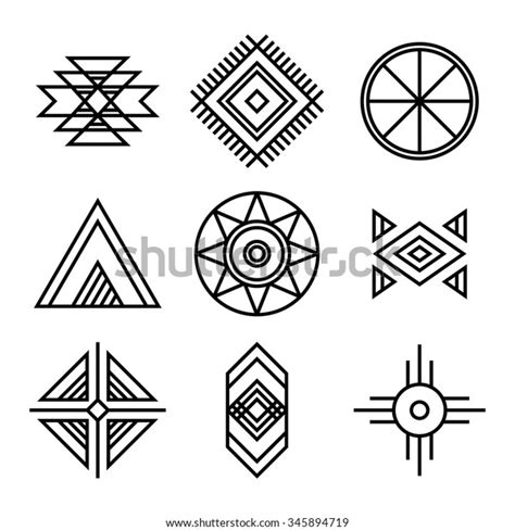 Native American Indians Tribal Symbols Set Stock Vector (Royalty Free ...