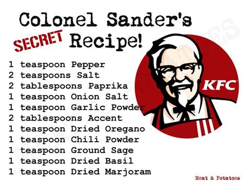 √ Kfc Original Recipe Ingredients - Alvis Twirlwing