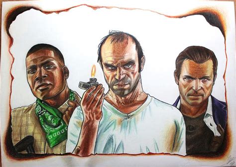 Gta 5 Characters Drawing Drawing by Nikolai Jonasson