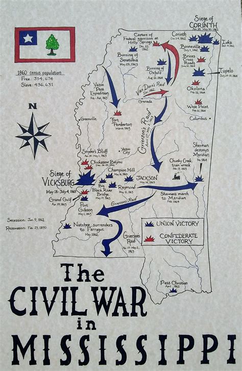 Mississippi Civil War Battles Map - Etsy Canada