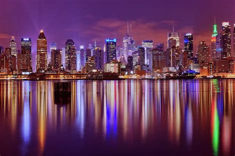 New York City Lights And Skyline At by Photography By Steve Kelley Aka ...