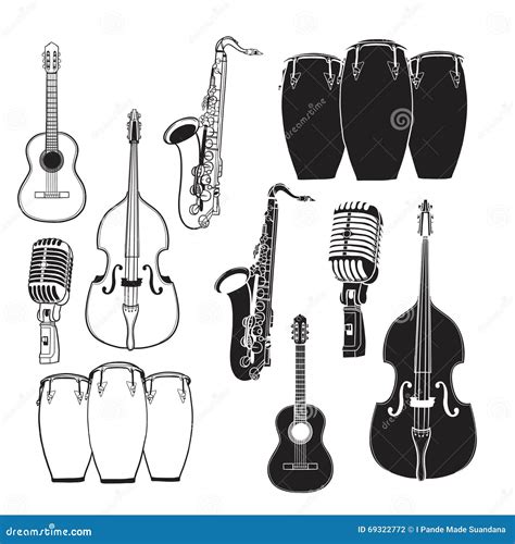 Set of jazz music stock vector. Illustration of music - 69322772