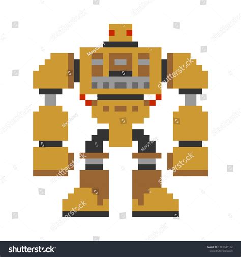 Robot Pixel Art 8 Bit Cyborg Stock Vector (Royalty Free) 1181945152 ...