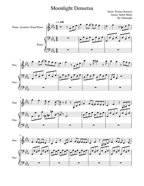 Moonlight Densetsu - Sailor Moon (Opening) Sheet music for Piano (Piano ...