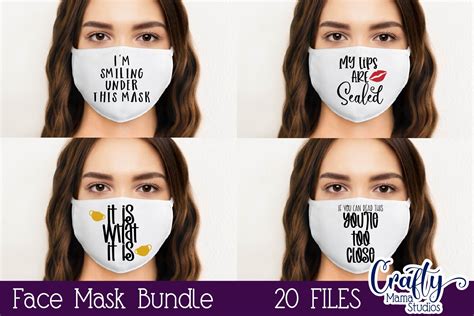 Face Mask Svg Bundle, Face Mask Quotes, Funny Face Mask Svg By Crafty ...