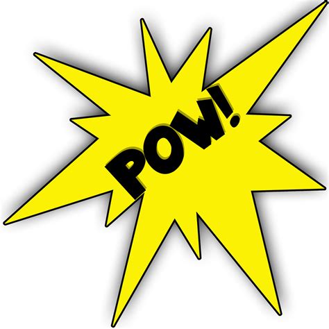 Cartoon POW Word And Burst Free Stock Photo - Public Domain Pictures