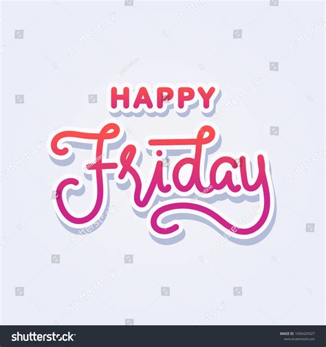 Happy Friday Hand Lettering Banner Card Stock Vector (Royalty Free ...