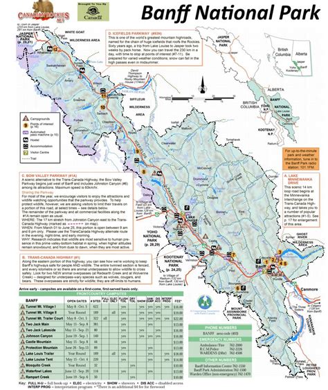 Banff National Park Hiking Map - Ontheworldmap.com