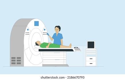 Mri Exam Ct Scan Procedure Flat Stock Vector (Royalty Free) 2186670793 ...