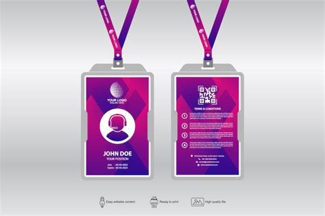 Premium Vector | Id badge design template with abstract background