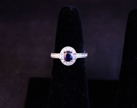 Halo Sapphire Diamond Ring – Antiques Ireland