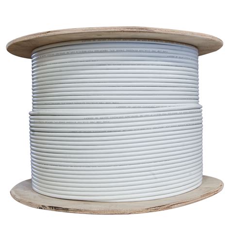 1000ft Shielded White Cat6 Ethernet Spool, Solid, Bulk