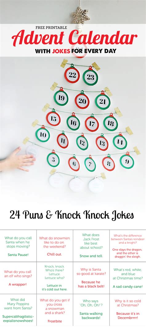 Free Printable: Advent Calendar with Jokes for Every Day - Modern ...