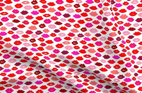 lips // lipstick fabric print pattern be - Spoonflower