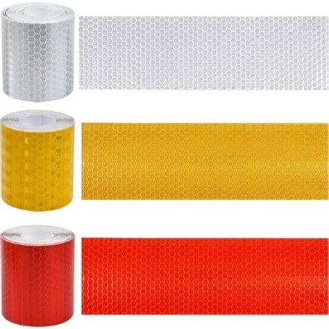 Pack Self Adhesive Reflective Tape, White/Red/Yellow Motorcycle Helmet ...