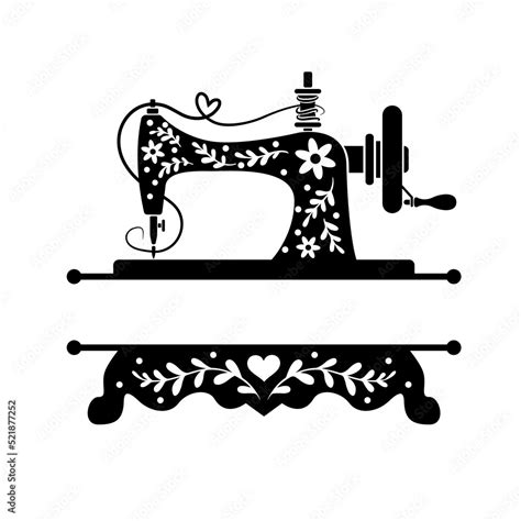 Sewing machine vector illustration, Sewing logo atelier, Vintage Tailor ...