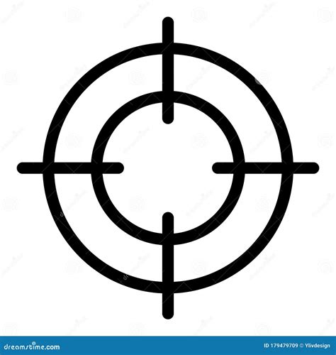 Gun Target Icon, Outline Style Stock Vector - Illustration of army ...