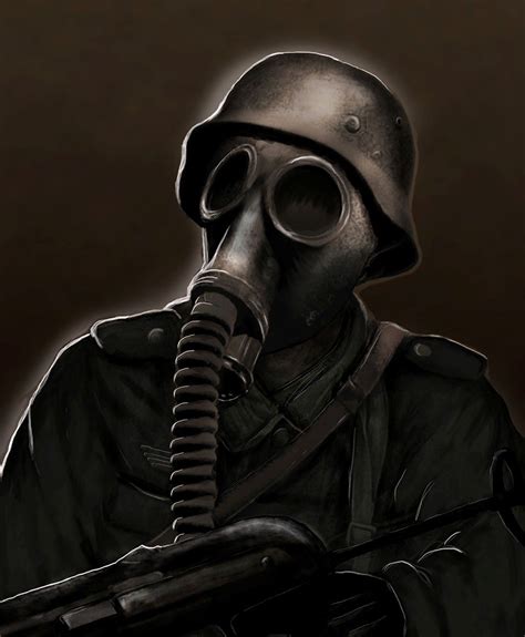 Gas Mask Soldier Drawing at GetDrawings | Free download