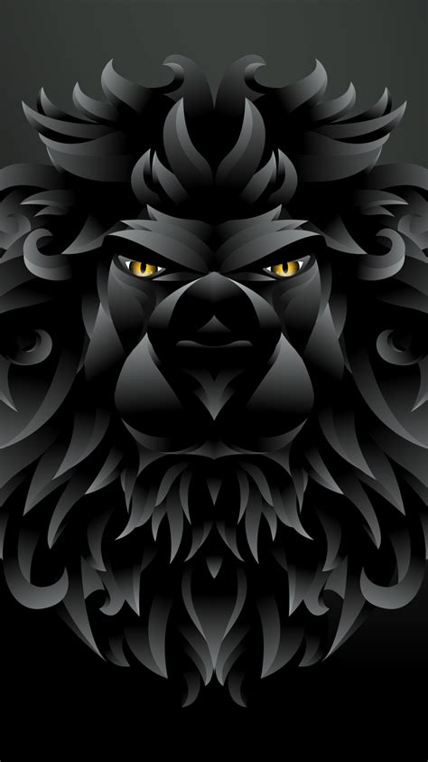 750x1334 Dark Black Lion Illustration iPhone 6, iPhone 6S, iPhone 7 ,HD ...