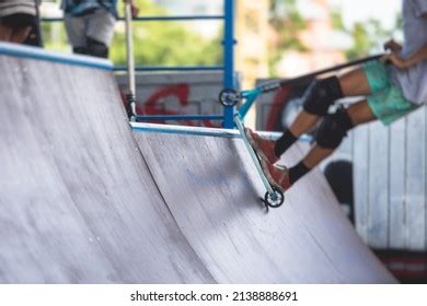 Skate Park View Kids On Kick Stock Photo 2138888691 | Shutterstock