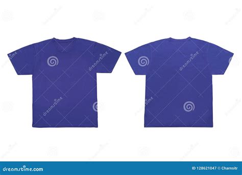 Isolated Blank Blue Front and Back T-Shirt Template for Mock-U Stock ...