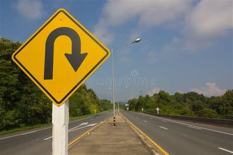 U-Turn Roadsign stock image. Image of safety, approaching - 46290059