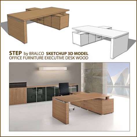 Study Table Sketchup - Star7 Furniture