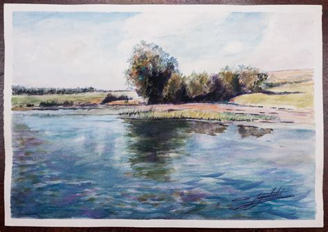 Lake Scene - Watercolor Painting - Fine Arts Gallery - Original fine ...