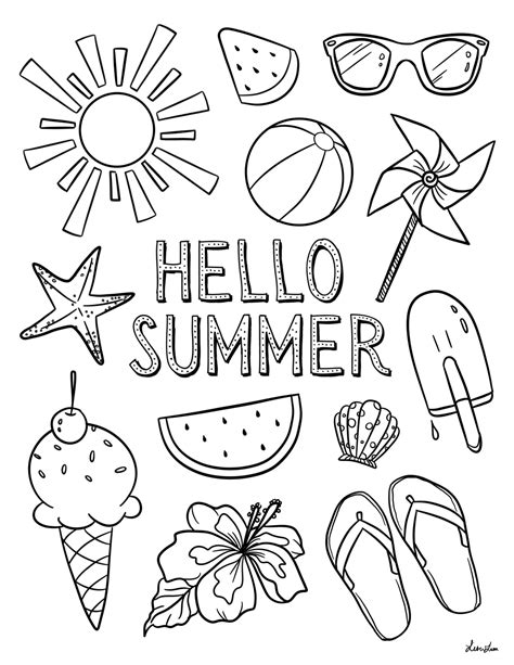 Hello Summer Colouring Sheet | SCYAP