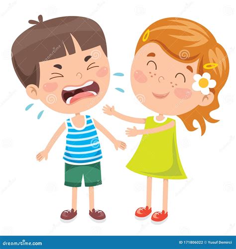 An Upset Little Child Crying Stock Vector - Illustration of happy ...