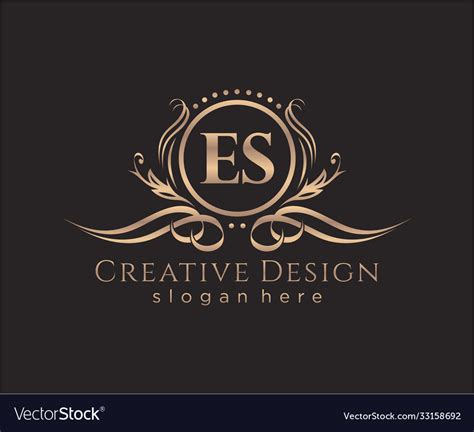 Initial es beauty monogram and elegant logo design