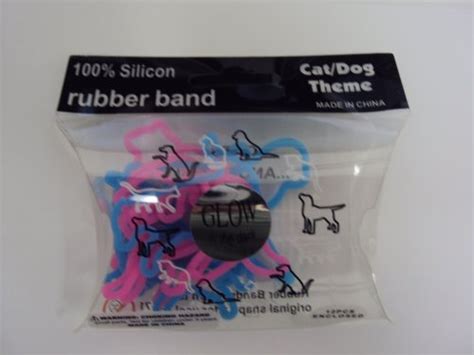 100% Silicon Cat/dog Theme Glow in the Dark Rubber Bandz Band Wristband ...