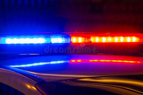 Closeup Police Lights Dark Street Night Stock Photos - Free & Royalty ...