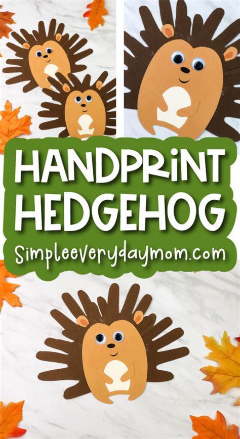 Cute Handprint Hedgehog Craft For Kids [Free Template]