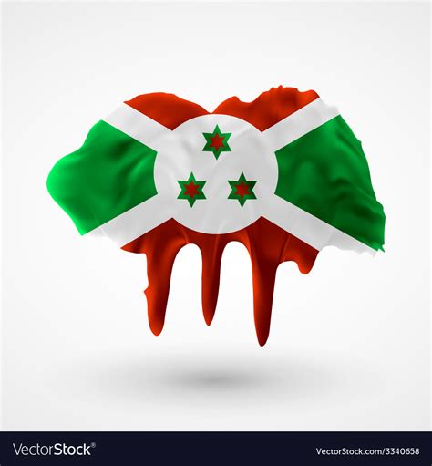 Flag of burundi painted colors Royalty Free Vector Image