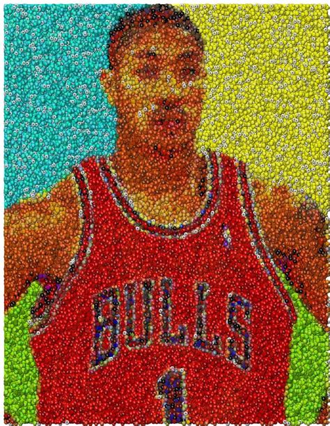 Derrick Rose Skittles Mosaic by Paul Van Scott