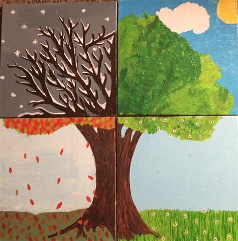 Tree Of Four Seasons Canvas Painting