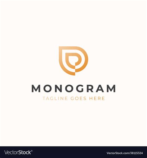 Letter d monogram concept logo template Royalty Free Vector